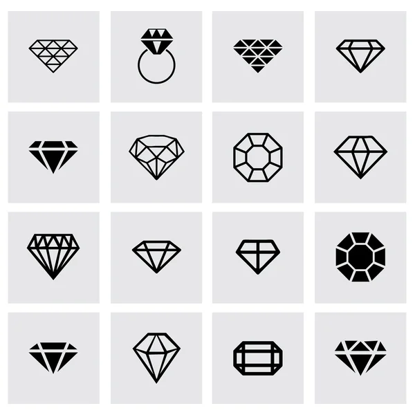 Vector icono de diamante conjunto — Vector de stock