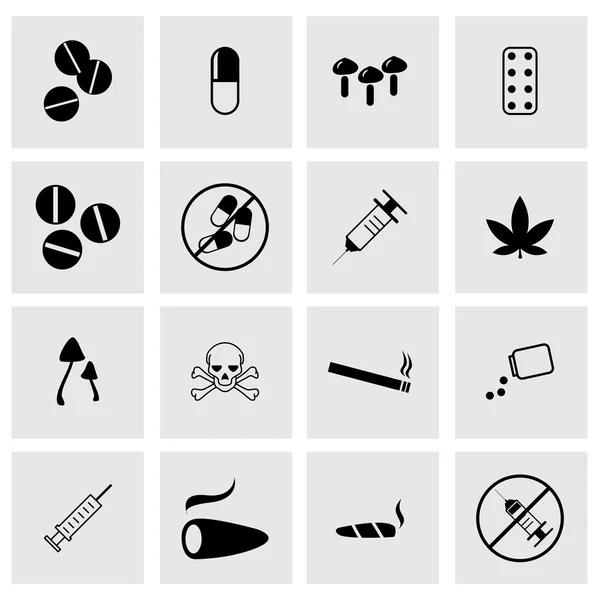 Набор значков векторных наркотиков — стоковый вектор