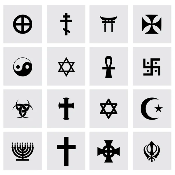 Vector símbolos religiosos icono conjunto — Archivo Imágenes Vectoriales