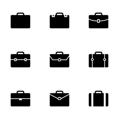 Vector briefcase icon set clipart