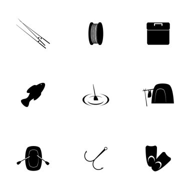 Vektör Icon set Balık tutma