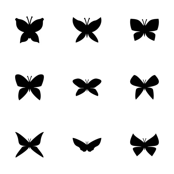 Vector mariposa icono conjunto — Vector de stock