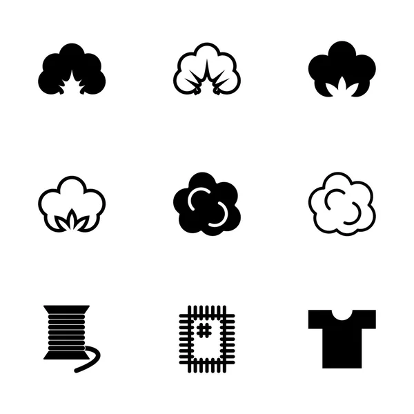 Conjunto de iconos de algodón vector — Archivo Imágenes Vectoriales
