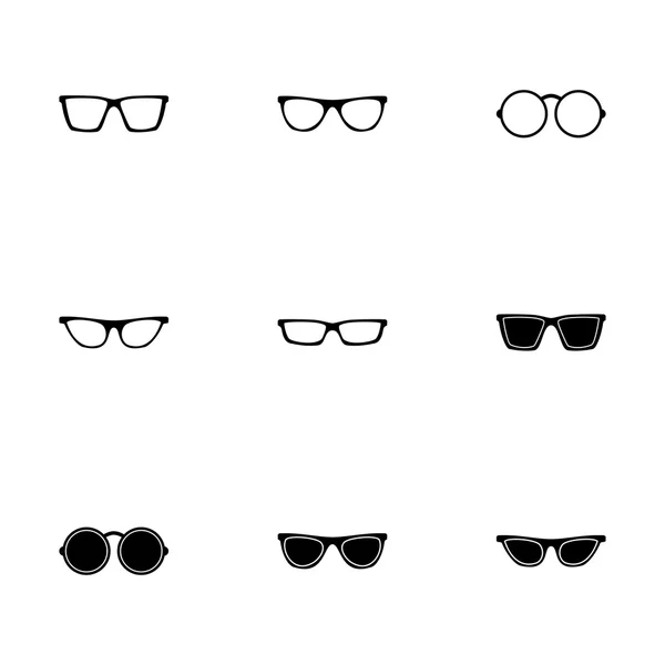 Vector glasses icon set — Stock Vector