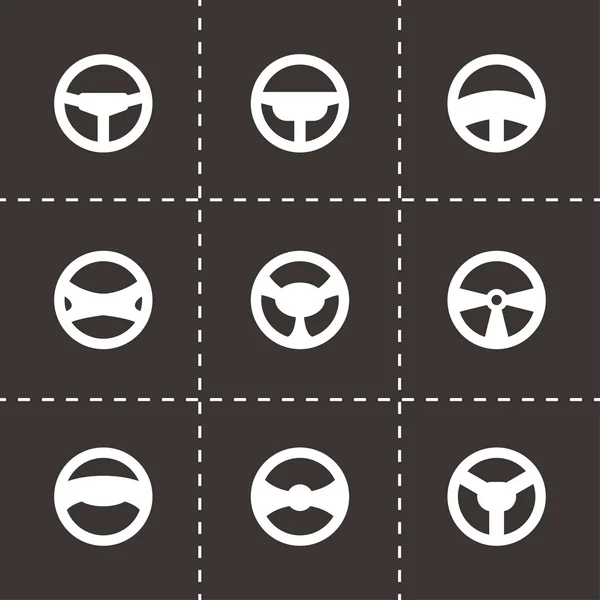 Vector steering wheels icon set — Stock Vector