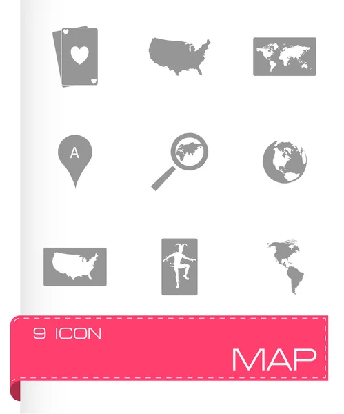 Conjunto de iconos de mapa vectorial — Vector de stock