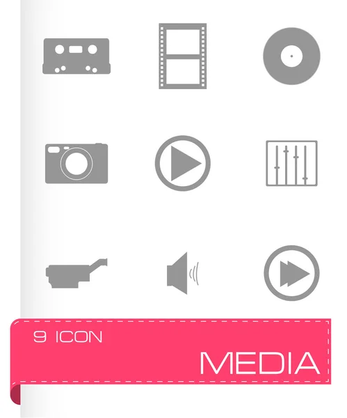 Vector media icons set — Stock Vector