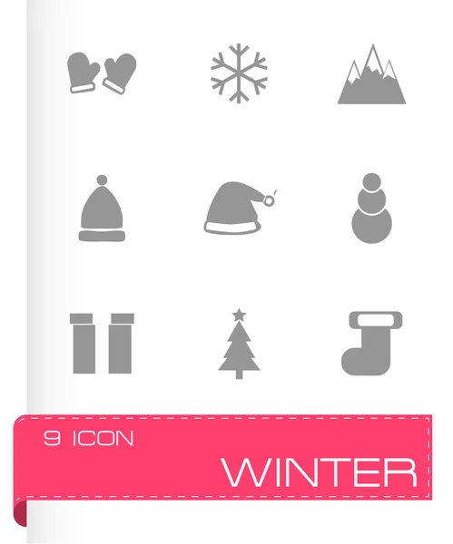 Vector conjunto de iconos de invierno — Archivo Imágenes Vectoriales