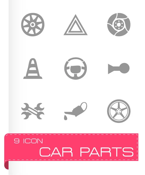 Vector car parts icons set — Stock Vector