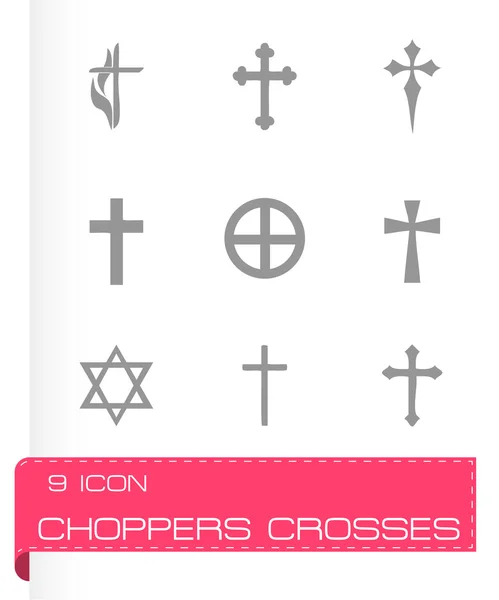 Vector choppers crosses icons set — Stock Vector