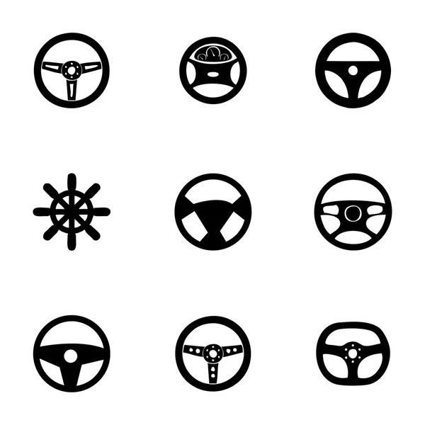 Vector steering wheels icon set — Stock Vector