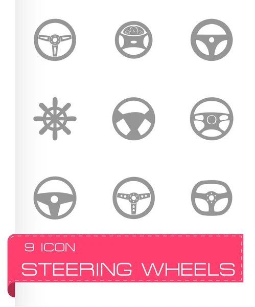 Vector steering wheels icon set — Stock Vector
