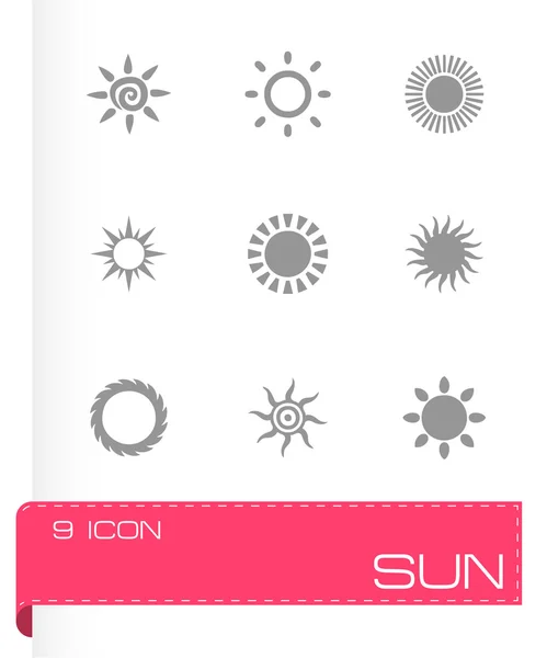 Vector sol icono conjunto — Archivo Imágenes Vectoriales