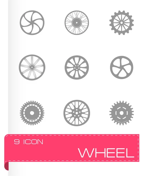 Vector hjulet Ikonuppsättning — Stock vektor