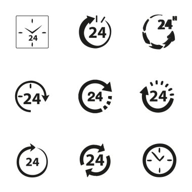 Vektör 24 saat Icon set