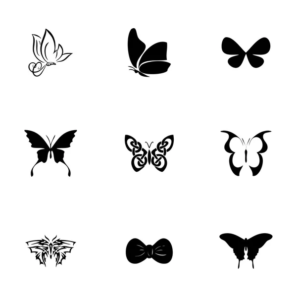 Vector mariposa icono conjunto — Vector de stock