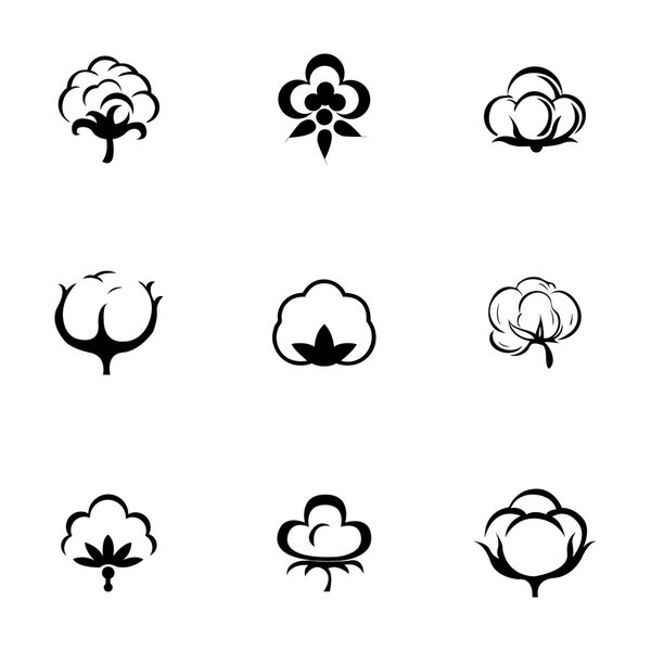 Vector cotton icon set