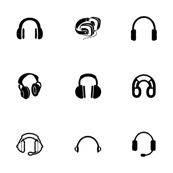 Conjunto de iconos de auriculares vectoriales — Vector de stock