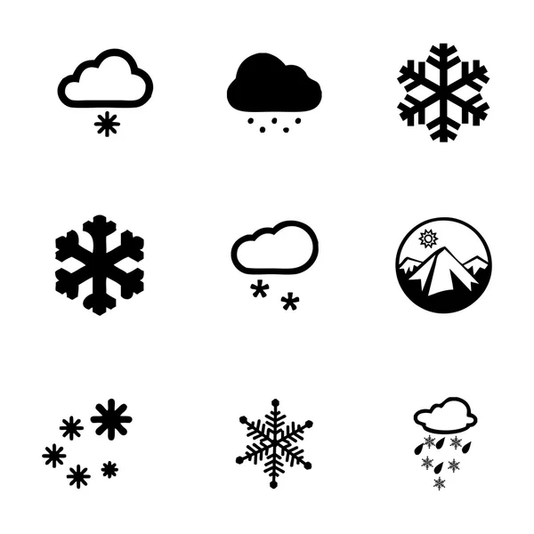 Vektor Schnee Icon gesetzt — Stockvektor