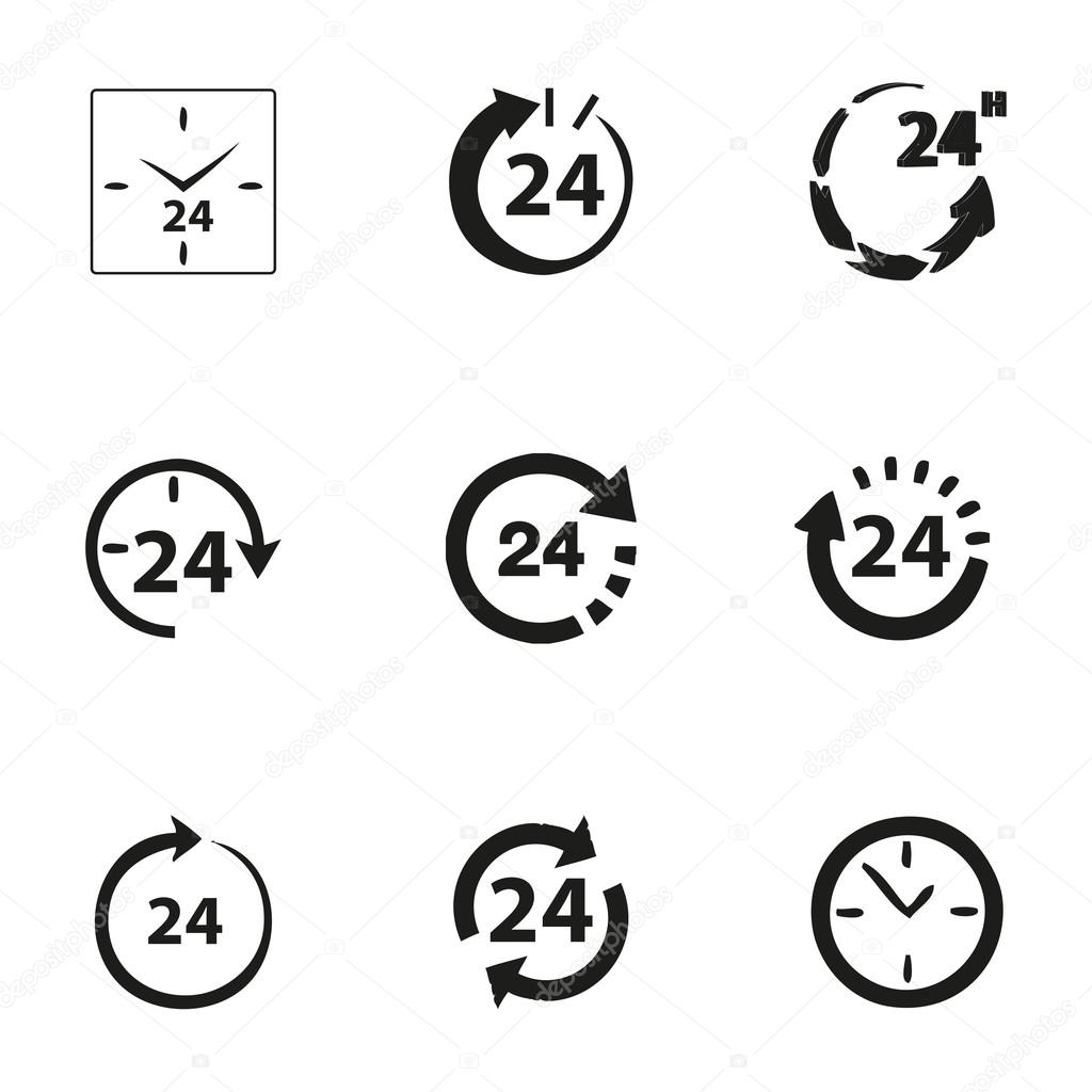 Vector 24 hours icon set