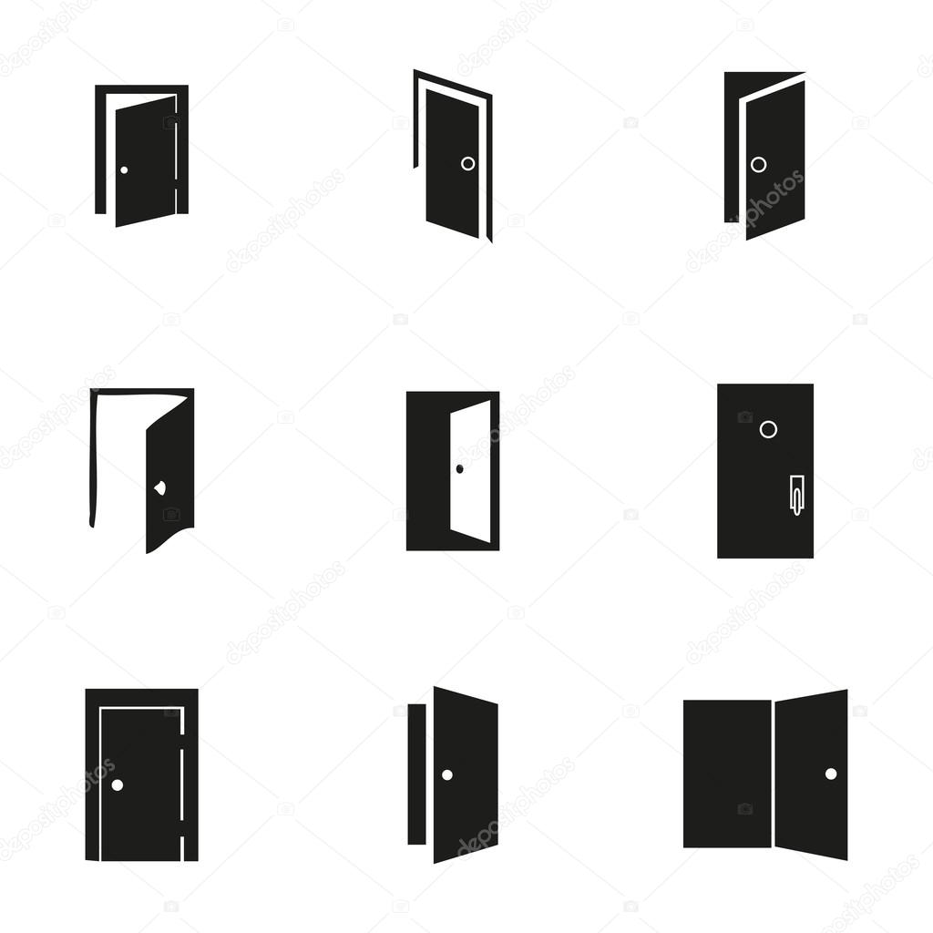 Vector door icon set