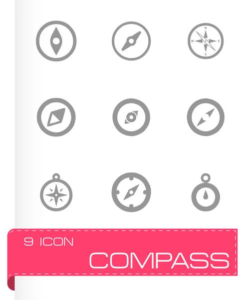Set ikon kompas vektor - Stok Vektor