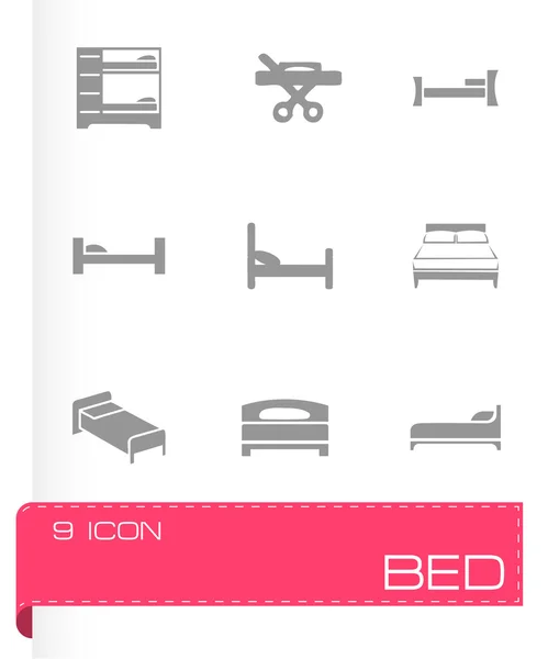 Set ikon tempat tidur vektor - Stok Vektor