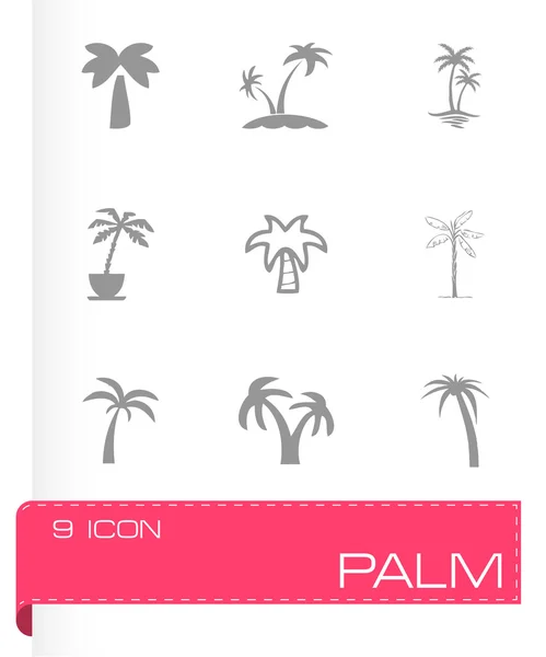 Conjunto de icono de palma vectorial — Vector de stock