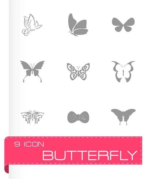 Vector mariposa icono conjunto — Vector de stock