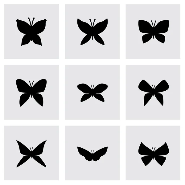 Vector mariposa icono conjunto — Vector de stock