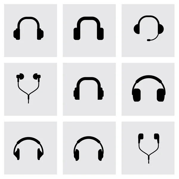 Conjunto de iconos de auriculares vectoriales — Vector de stock