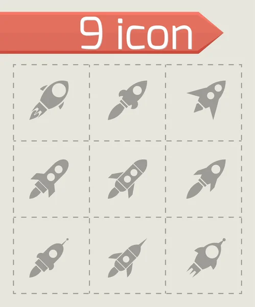 Conjunto de iconos de cohete vectorial — Vector de stock