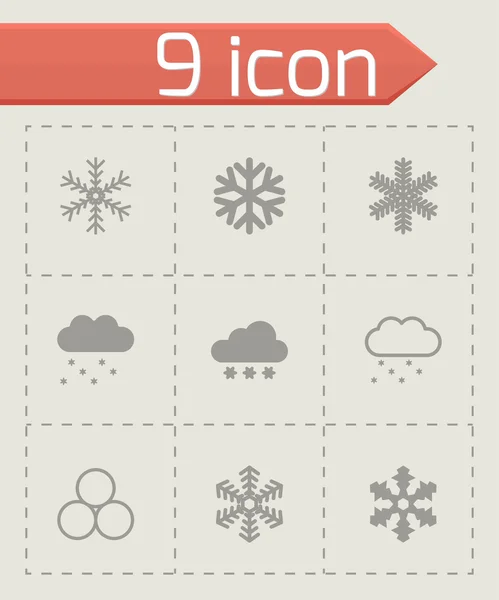 Vektor Schnee Icon gesetzt — Stockvektor