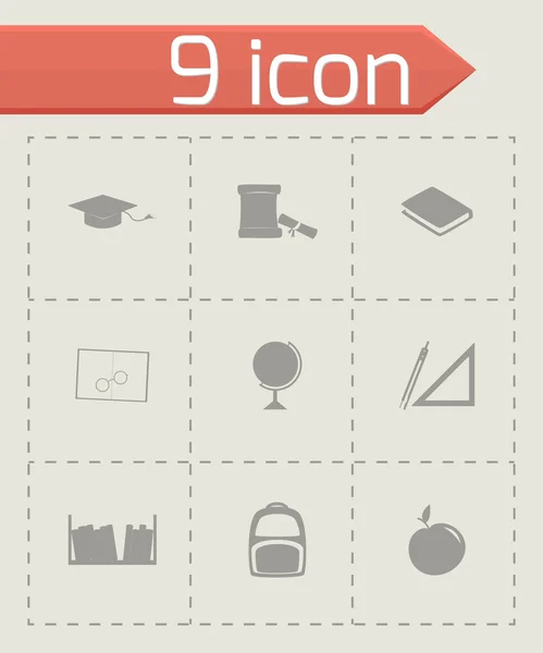 Vector study icon set — Stock Vector