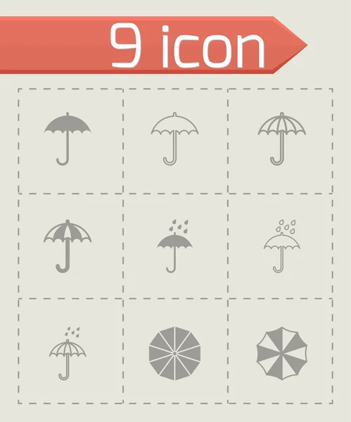 Set icona ombrello vettoriale — Vettoriale Stock