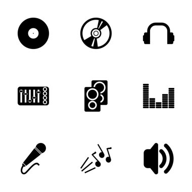 Vektör siyah dj Icon set
