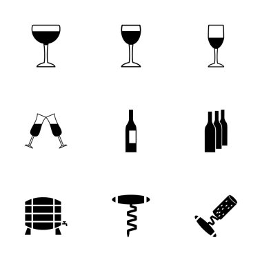 Şarap vektör Icon set
