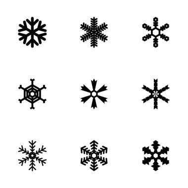 Vektör kar tanesi Icon set