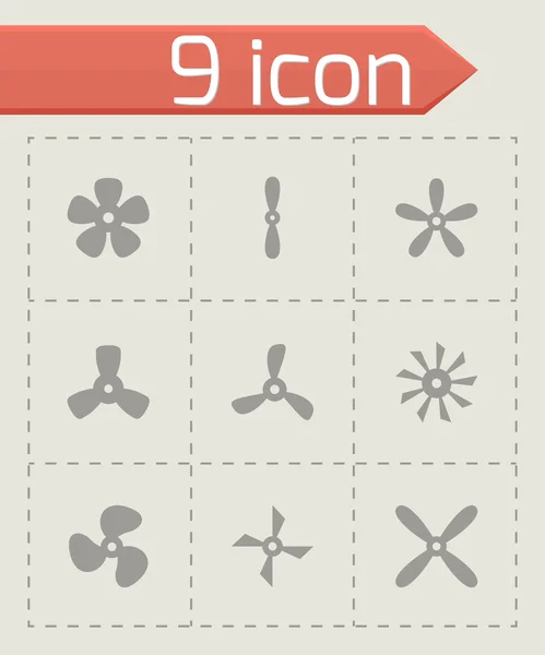 Vector fans and propellers icon set — Stock Vector