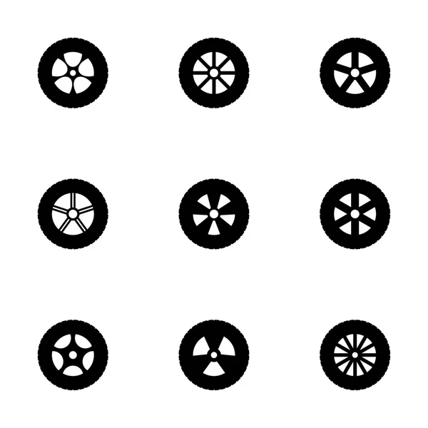 Jeu d'icônes de roue vectorielle — Image vectorielle