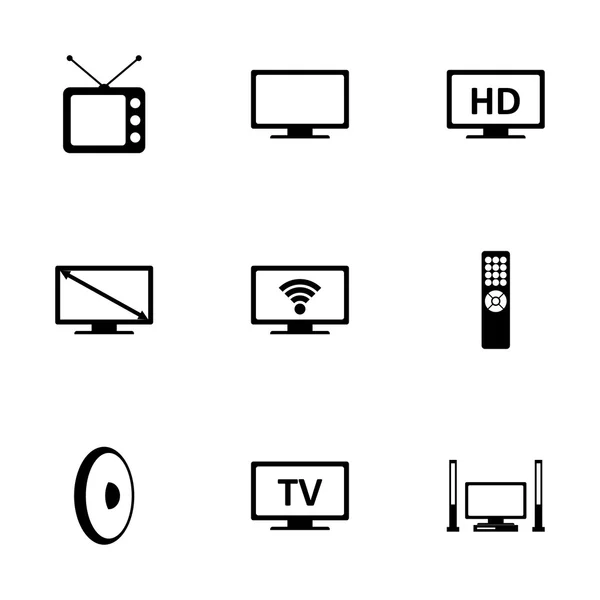 Vetor conjunto de ícone tv —  Vetores de Stock