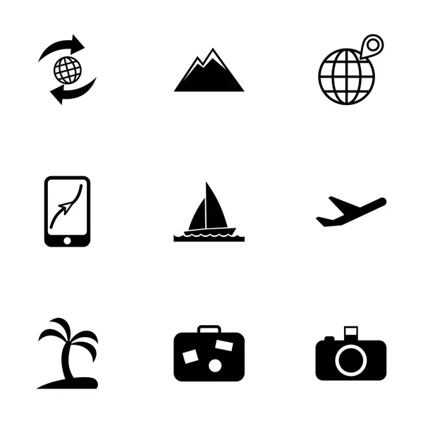 Ensemble d'icônes de voyage vectoriel — Image vectorielle