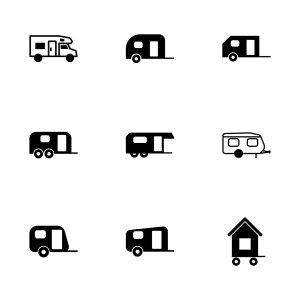 Vector trailer icon set — Stock Vector