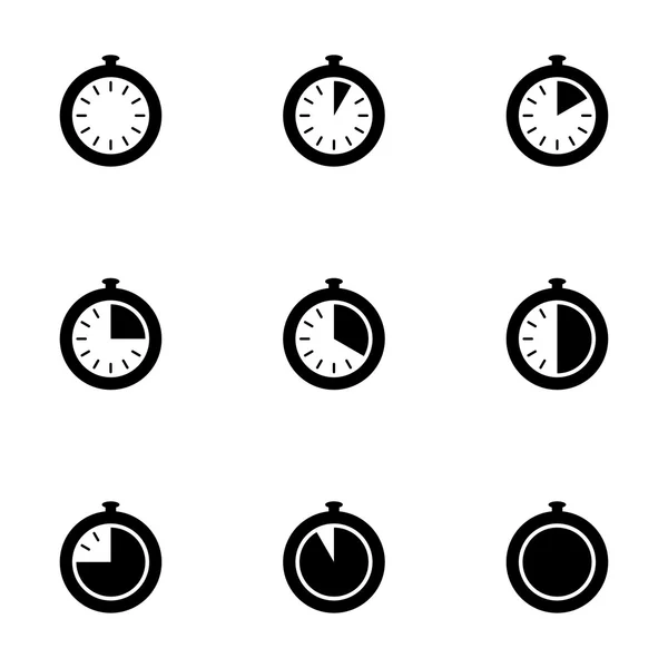 Vector stopwatch pictogrammenset — Stockvector