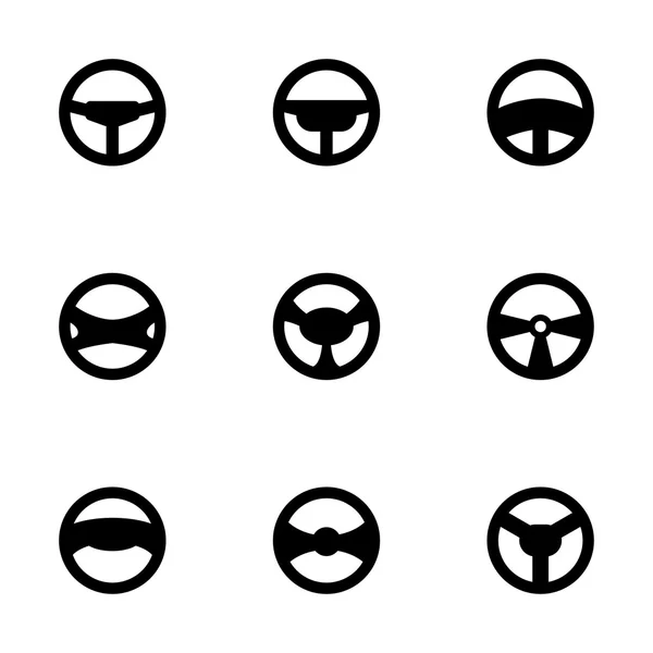 Vector steering wheels icon set — Stock Vector