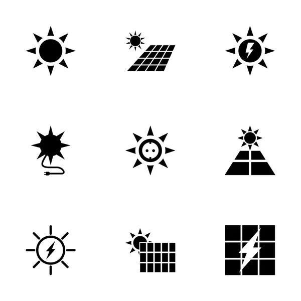 Zestaw ikon energia słoneczna wektor — Wektor stockowy