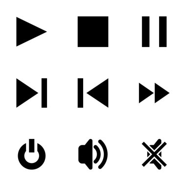 Vektör media player Icon set