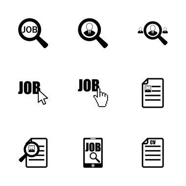Vektör iş arama Icon set