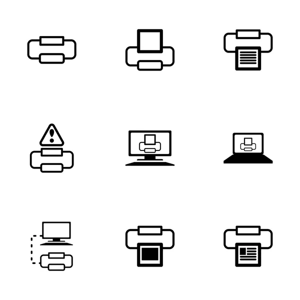 Ensemble d'icônes d'imprimante vectorielle — Image vectorielle