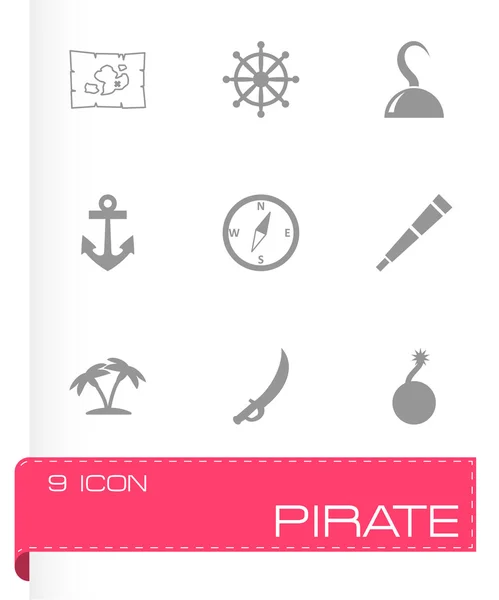 Set ikon bajak laut vektor - Stok Vektor
